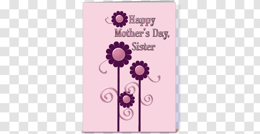 Mother's Day Sister International Women's Greeting & Note Cards - Magenta Transparent PNG