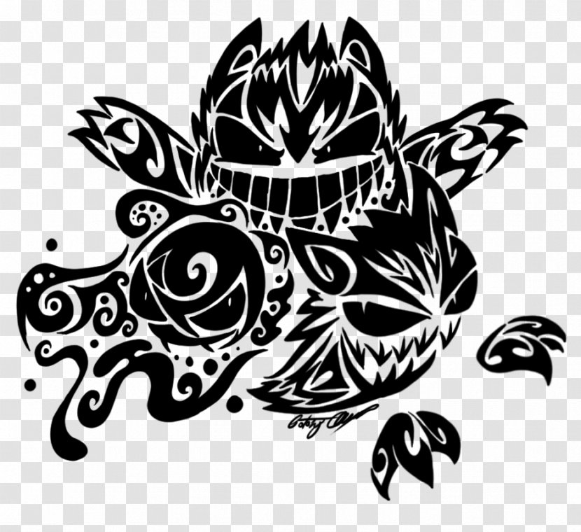 Black And White Gengar Pokemon & Drawing Haunter - Mythical Creature Transparent PNG