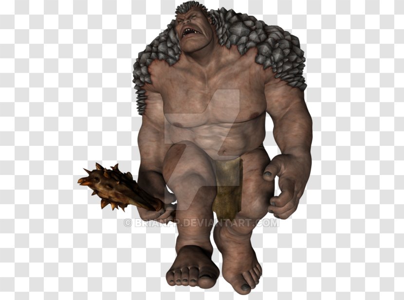 Ogre Giant Troll Legendary Creature - Silhouette - Watercolor Transparent PNG