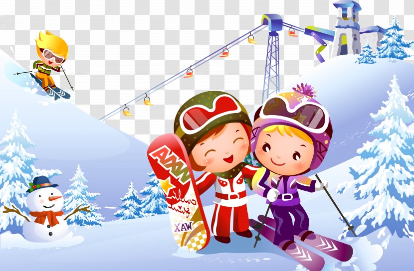 Skiing Snowman Clip Art - Sport Transparent PNG