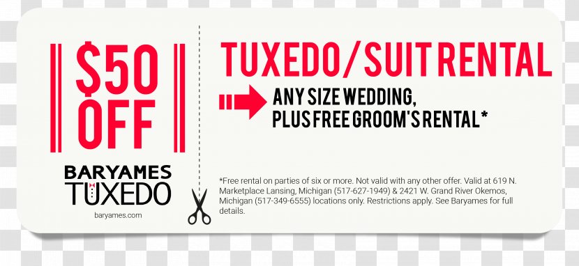 Baryames Tuxedo Cleaners Lansing Suit - Wedding Transparent PNG