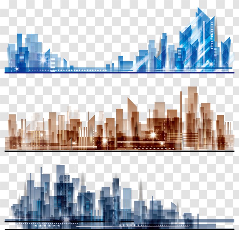 Architecture Download Icon - Metropolis - Colorful Glass Three Groups Of Modern Urban Transparent PNG
