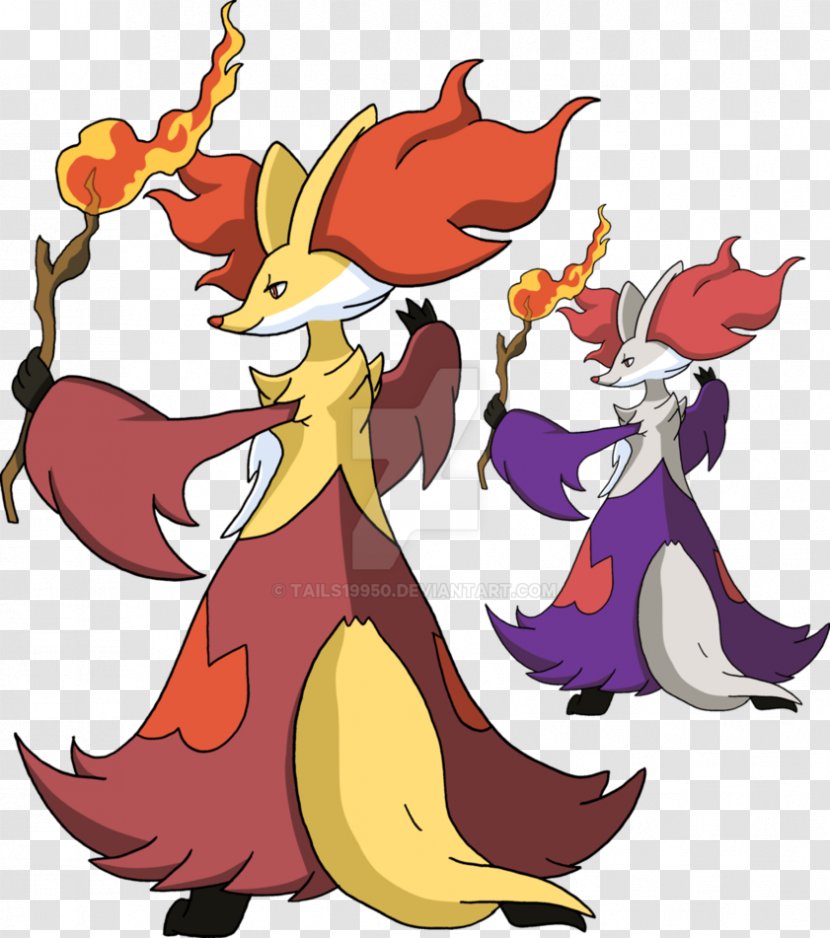 Pokémon X And Y Fennekin Evolution Delphox - Tail - Pokemon Transparent PNG