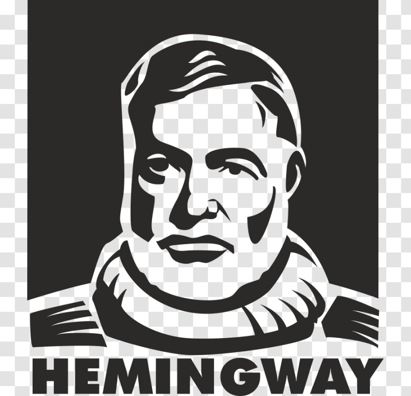 Ernest Hemingway Author Art Nobel Prize In Literature - Poster - Monochrome Transparent PNG