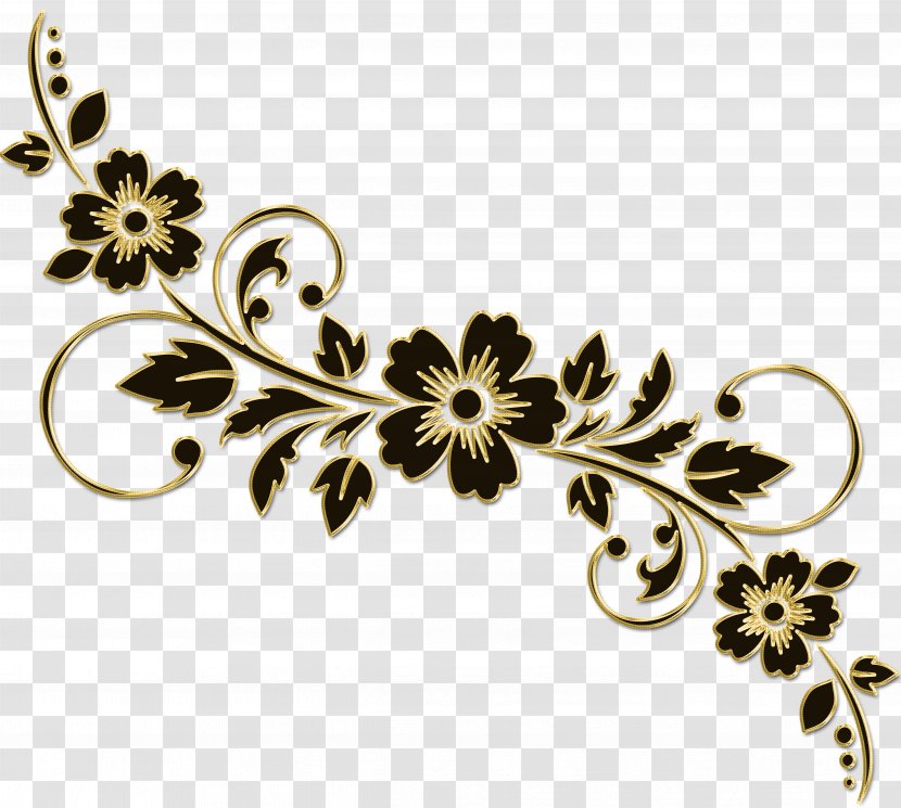 Ornament Drawing Photography Monochrome Painting - Flower - Gold Lace Transparent PNG