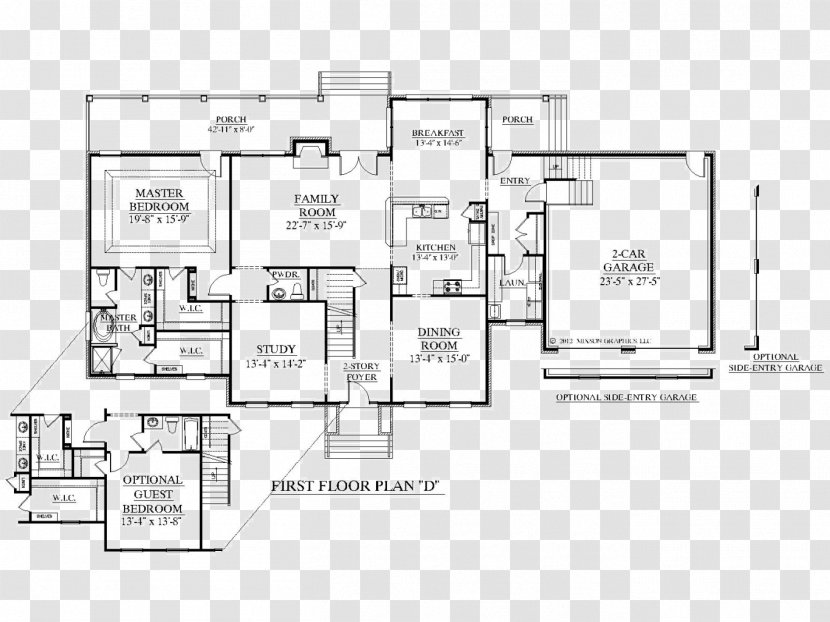 House Plan Bonus Room Floor Bedroom - Bathroom Transparent PNG