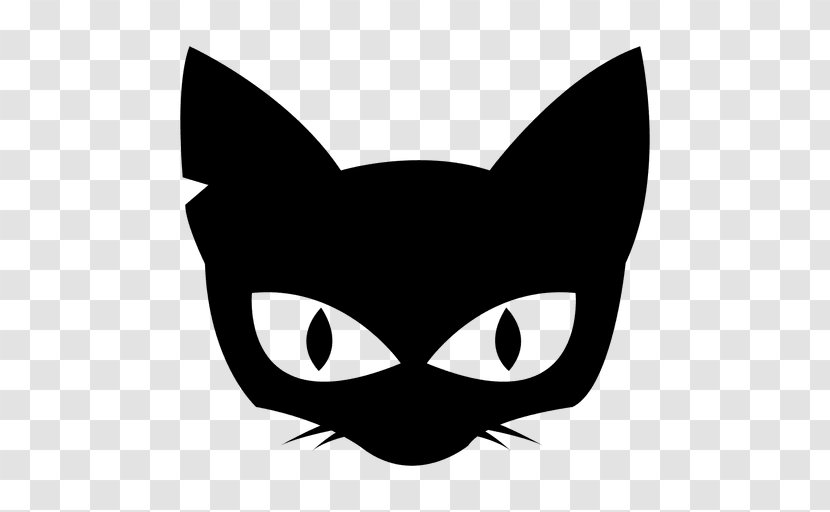 Black Cat Kitten Clip Art - Face - Vector Transparent PNG
