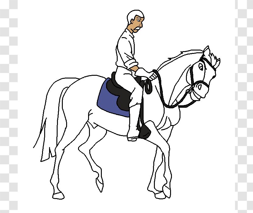 Mustang Drawing Equestrianism Horse&Rider Clip Art - Black And White - Horse Rider Pictures Transparent PNG