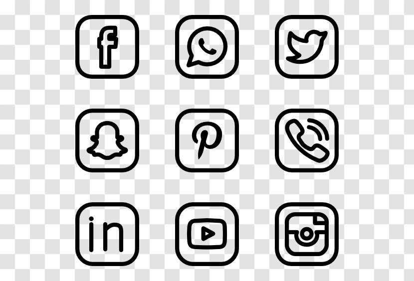 Social Media Marketing Vector - Line Art - Black And White Transparent PNG