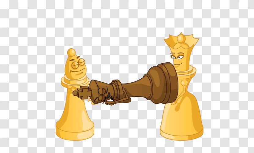 Chess Dama Y Rey Contra King Checkmate Queen - Yellow Transparent PNG
