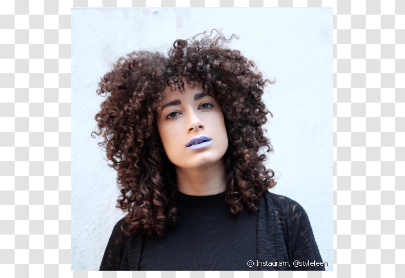 Afro Bangs Long Hair Coloring - Human Transparent PNG