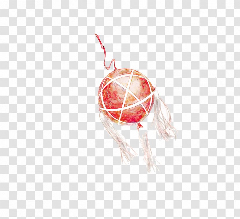 Red Christmas Ornament Flower Ball - Tassels Transparent PNG