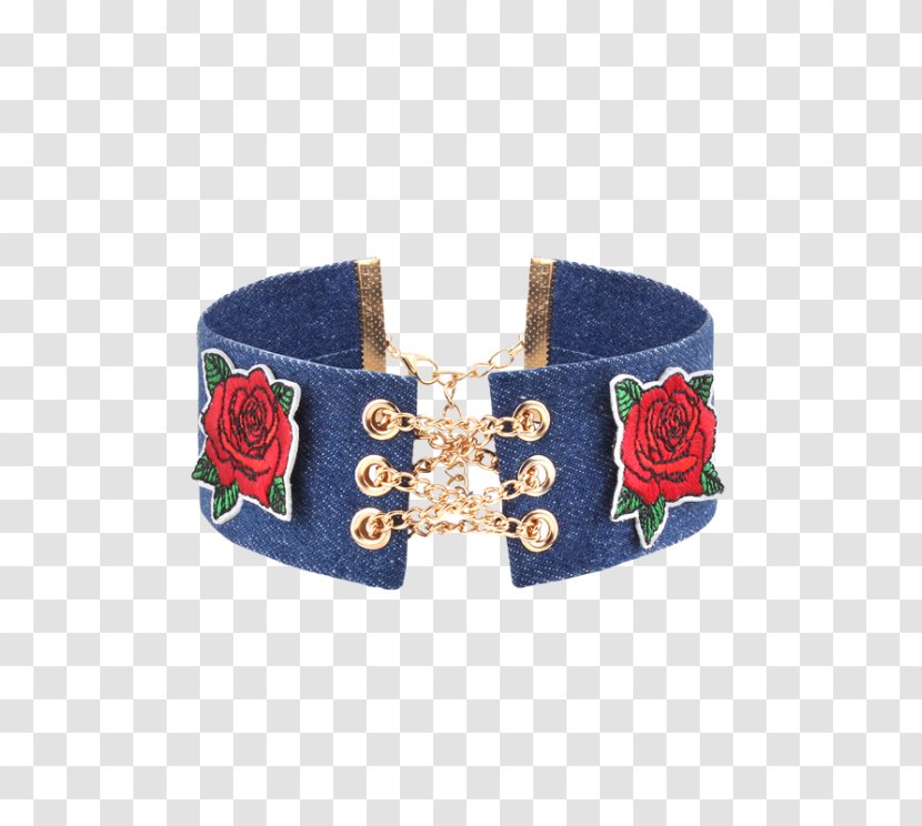 Bracelet Necklace Choker Denim Embroidery - Dog Collar Transparent PNG
