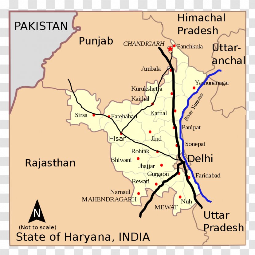 Sonipat Map Ghaggar-Hakra River Punjab Geography - Location Transparent PNG