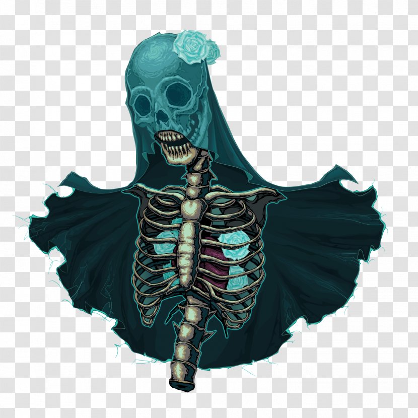 Horror Royalty-free Skull Illustration - Skeleton - Vector Bride Transparent PNG