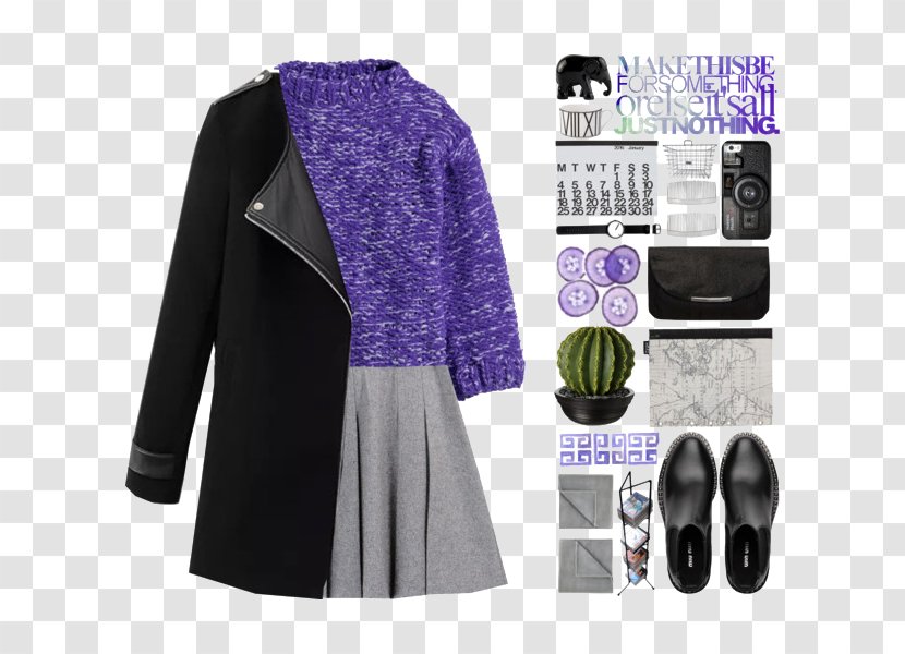 Coat Purple Sweater Clothing - And Leather Jacket Transparent PNG