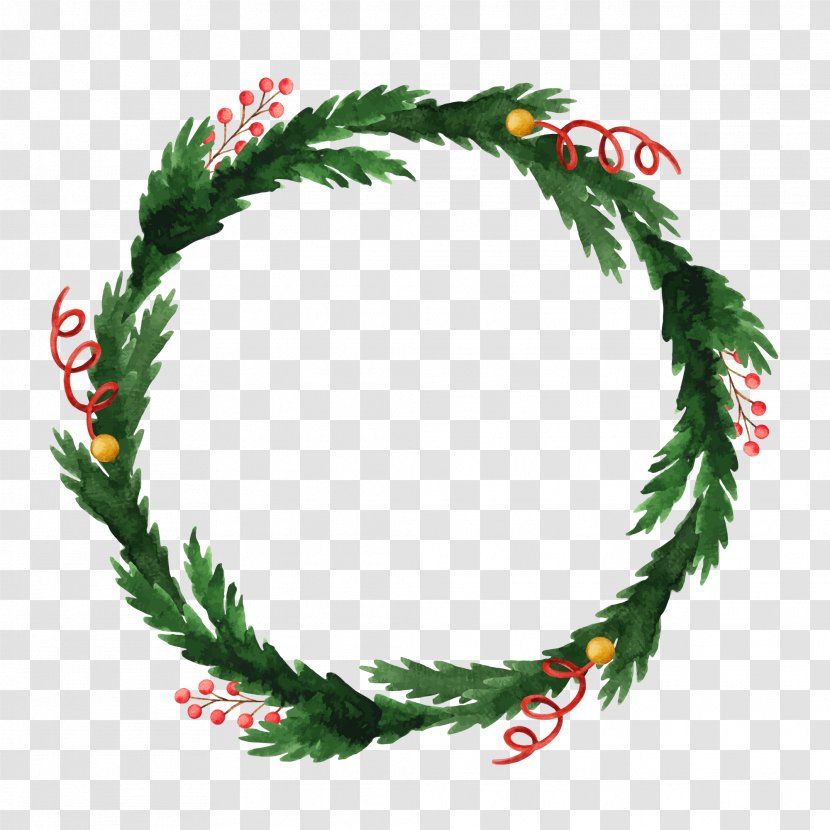 Wreath Holly Christmas Ornament - Decoration Vector Illustration Transparent PNG