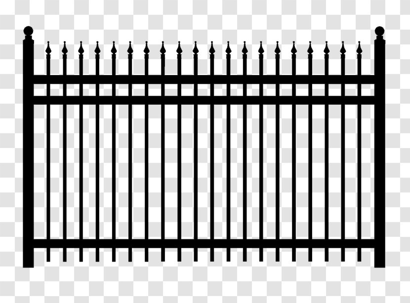 Picket Fence Wrought Iron Chain-link Fencing Aluminum - Silhouette Transparent PNG