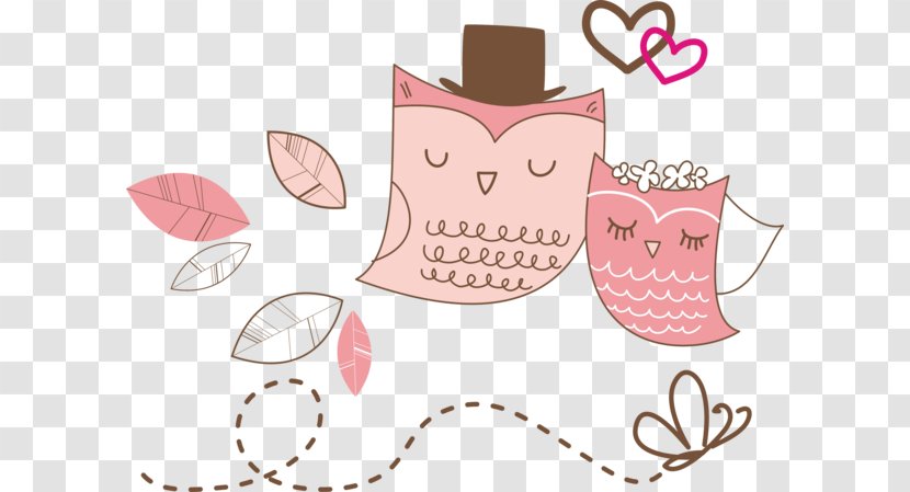 Owl Wedding Invitation Paper Clip Art - Pink Transparent PNG