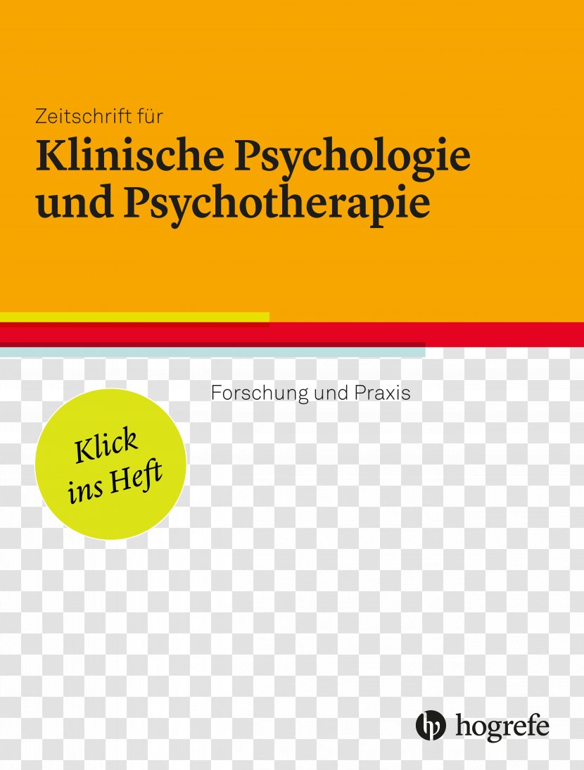 Clinical Psychology Psychotherapist Hogrefe Publishing Group Scientific Journal - Cause - Psychiatrie Transparent PNG