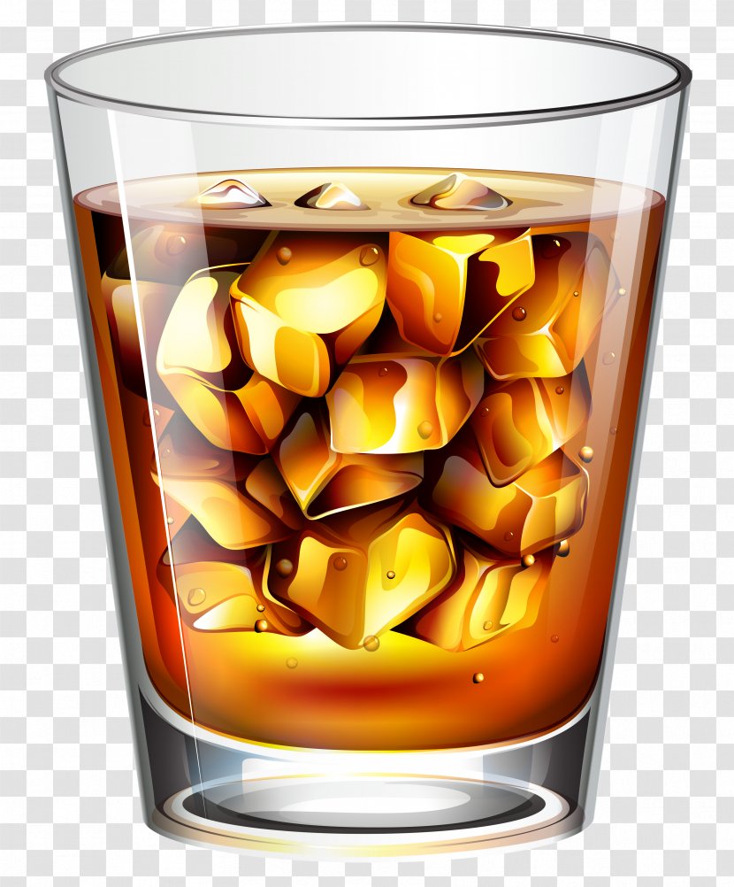 Single Malt Whisky Distilled Beverage Pot Still Whiskey Scotch - Cocktail - With Ice Vector Clipart Transparent PNG