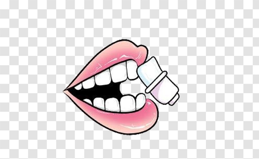 Tooth Mouth Face Tongue Permanent Teeth - Cartoon - Chewing Gum Transparent PNG