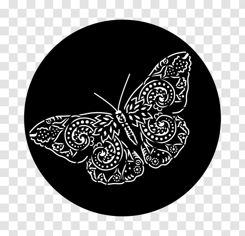 Monarch Butterfly Paisley Stage Theatre Pattern - Black And White - Motif Transparent PNG
