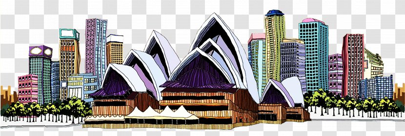 Sydney Opera House Drawing Painting Illustration - Condominium - Modern City Transparent PNG