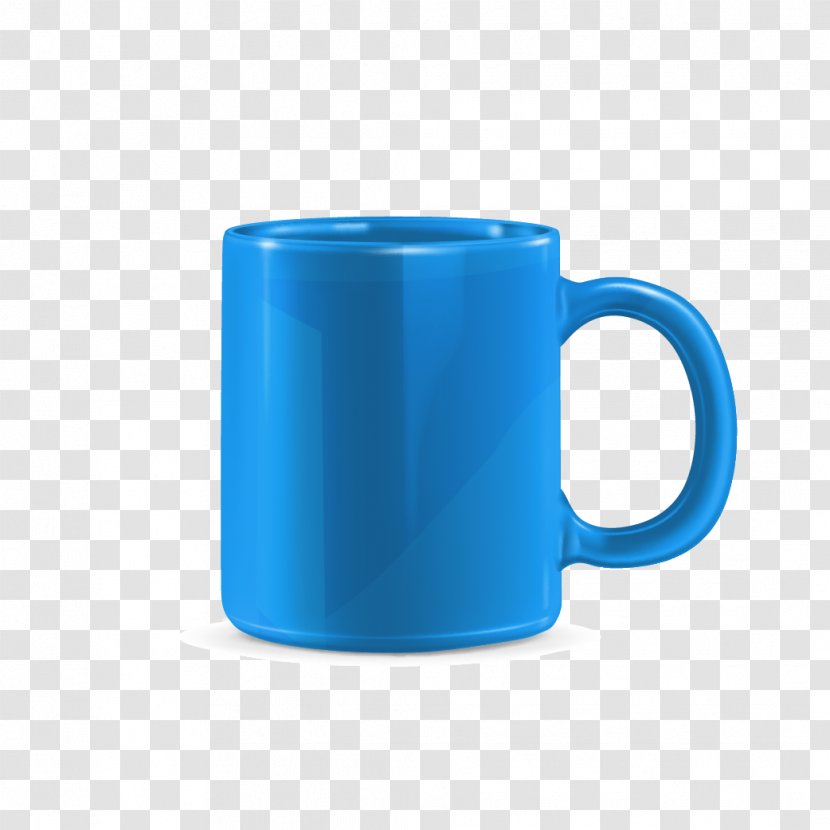 Coffee Cup Mug - Cobalt Blue Transparent PNG