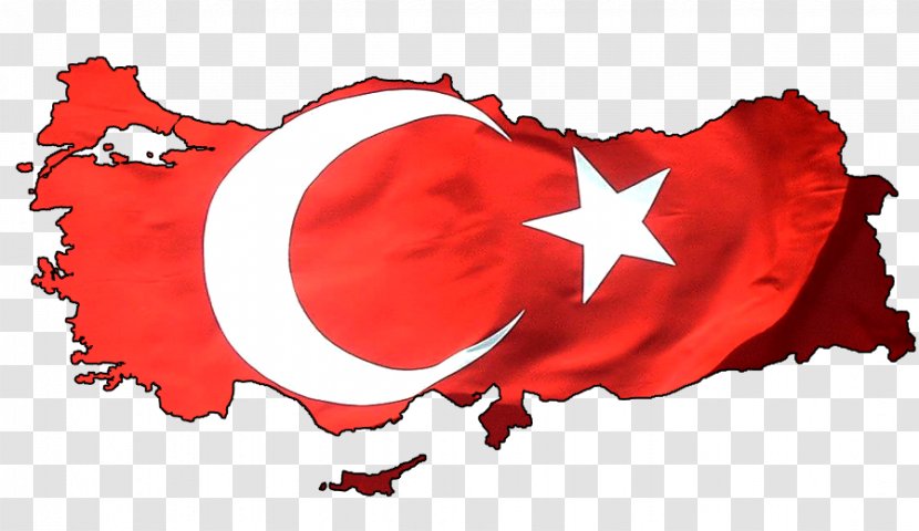Flag Of Turkey Vector Map - Cartoon Transparent PNG