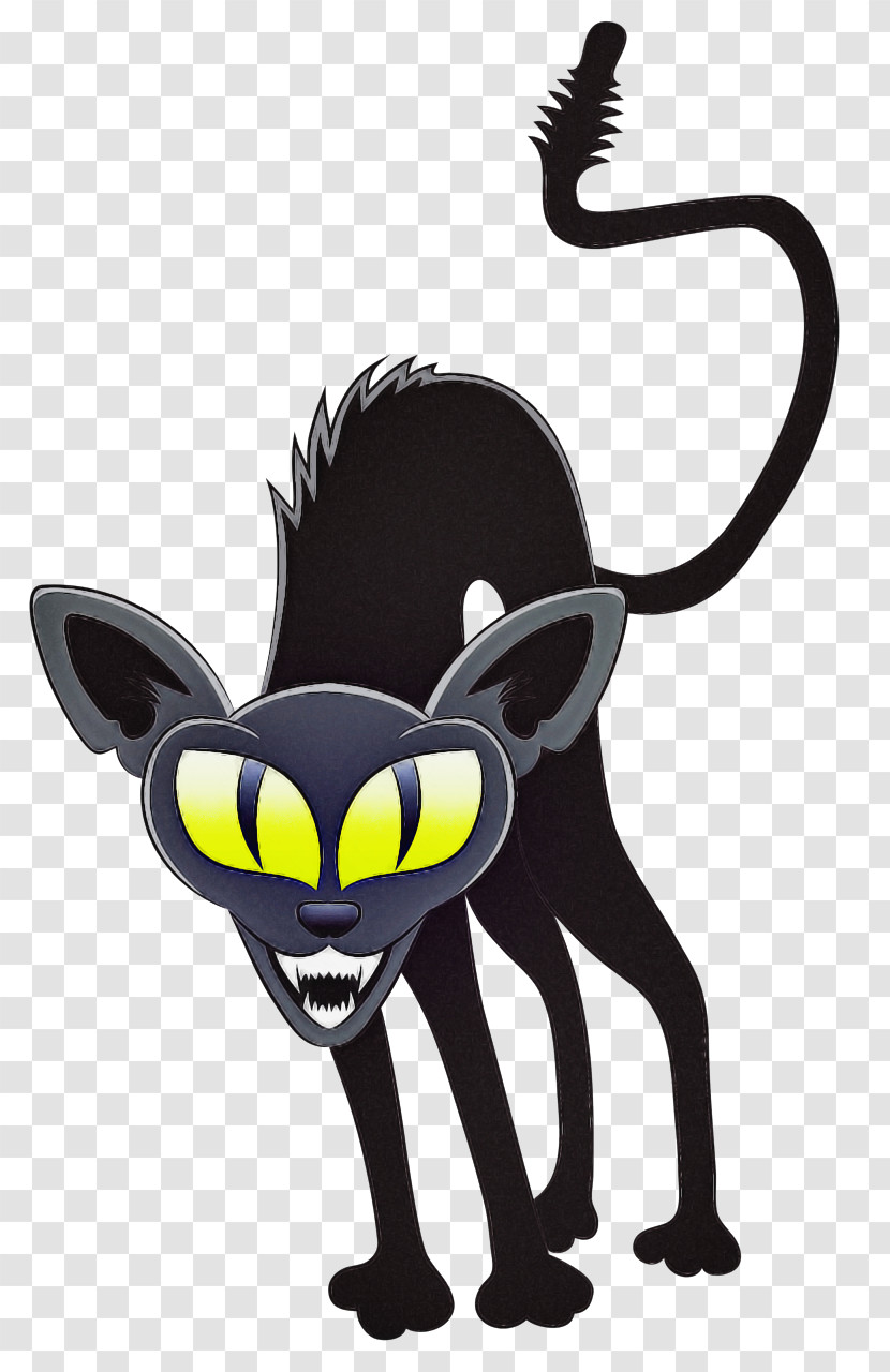 Cartoon Black Cat Animation Cat Animal Figure Transparent PNG