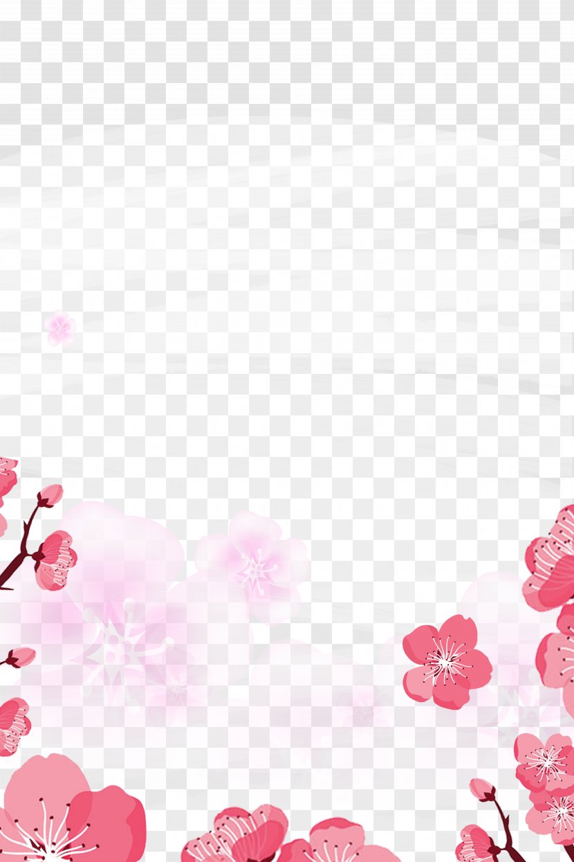 Pink Texture Mapping Peach - Flower - Hand-painted Border Transparent PNG