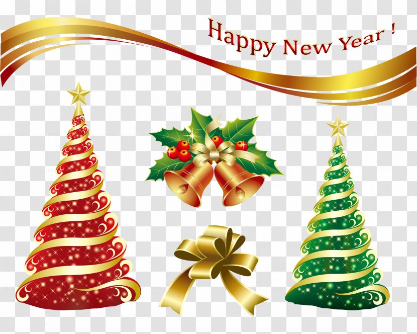 Christmas Tree Ornament Card Clip Art - Evergreen - Two Transparent PNG