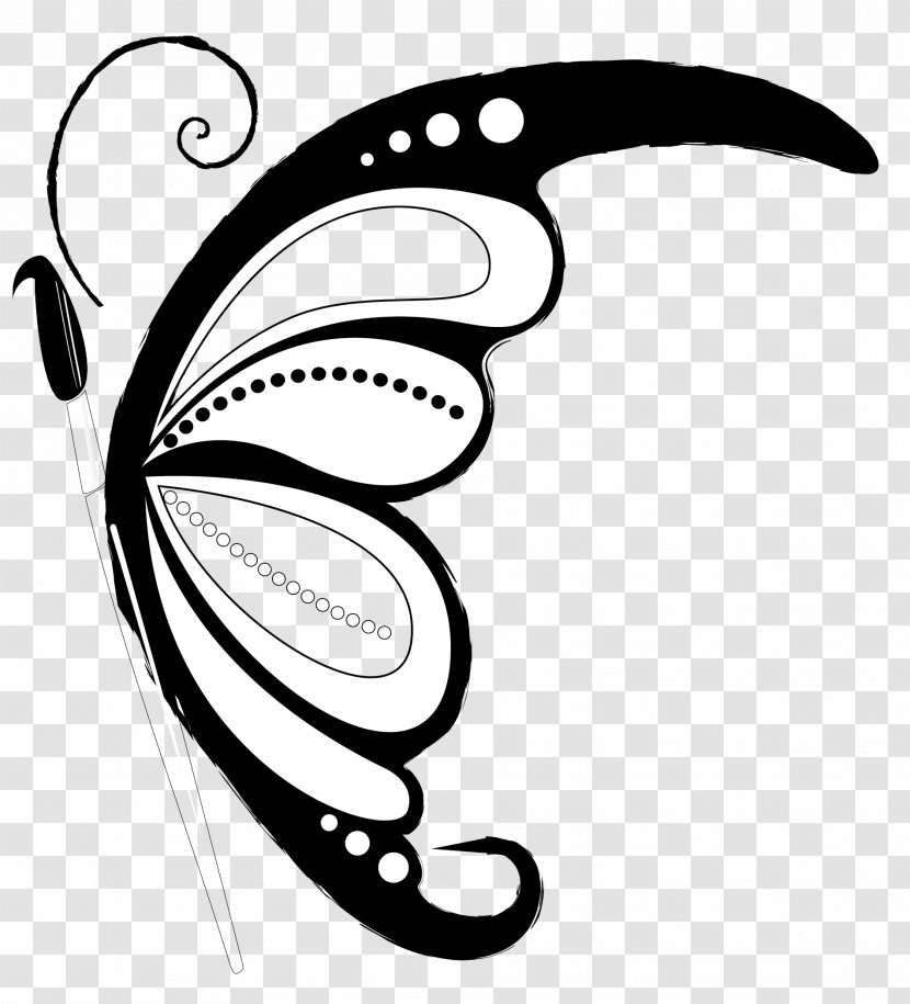 Butterfly - Blackandwhite Coloring Book Transparent PNG