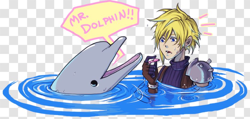 Final Fantasy VII Cloud Strife Fan Art - Flower - Dolphin Show Transparent PNG