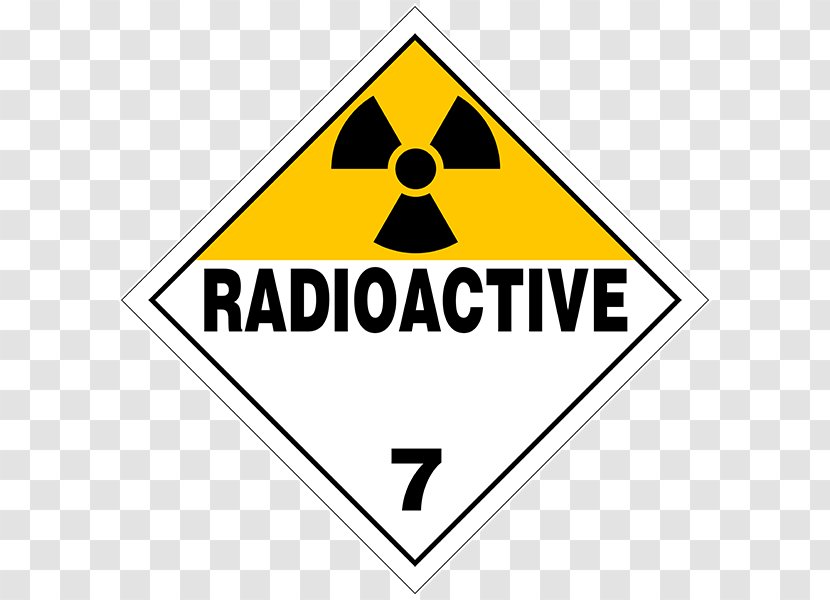 HAZMAT Class 7 Radioactive Substances Dangerous Goods Placard Decal Sticker - Brand - Text Transparent PNG