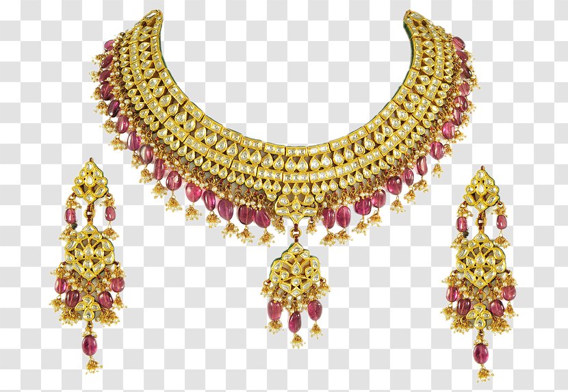 Jewellery Earring Necklace - Magenta Transparent PNG