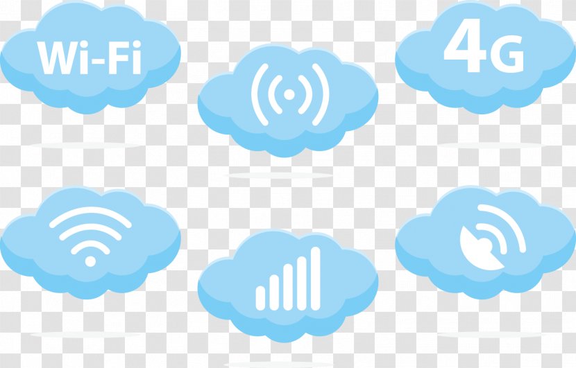 Logo Wi-Fi Cloud Computing Icon - Symbol - Blue Transparent PNG