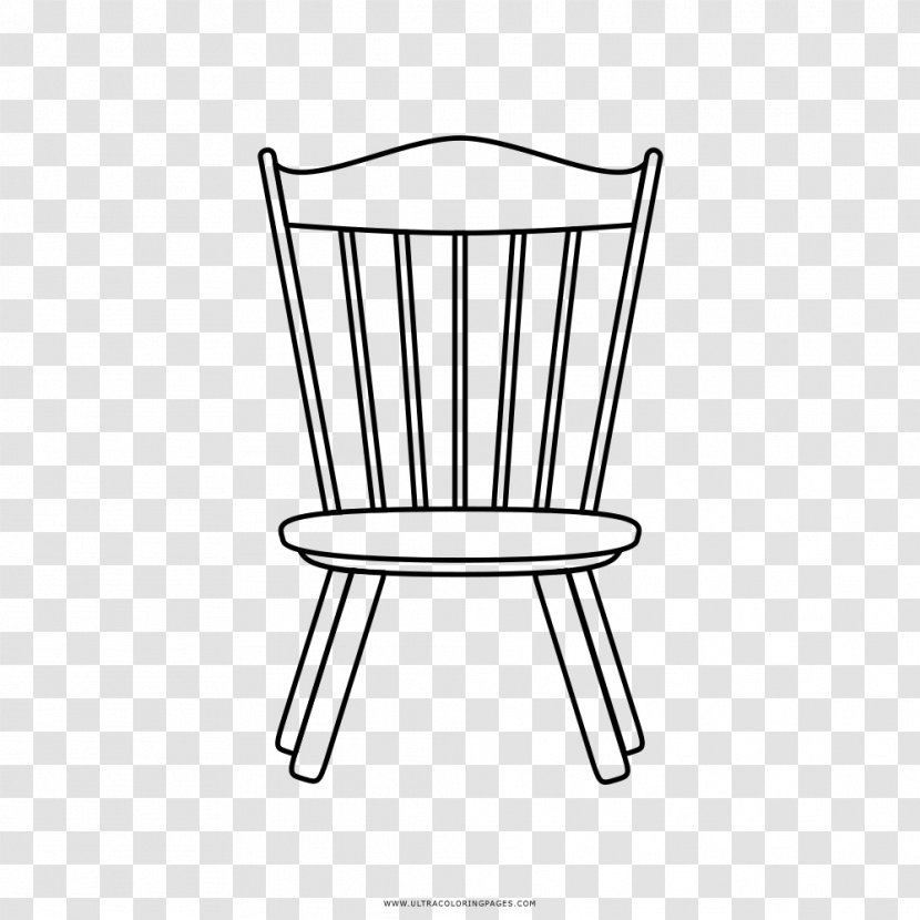 Chair Line Art Drawing Coloring Book Black And White - Furniture Transparent PNG