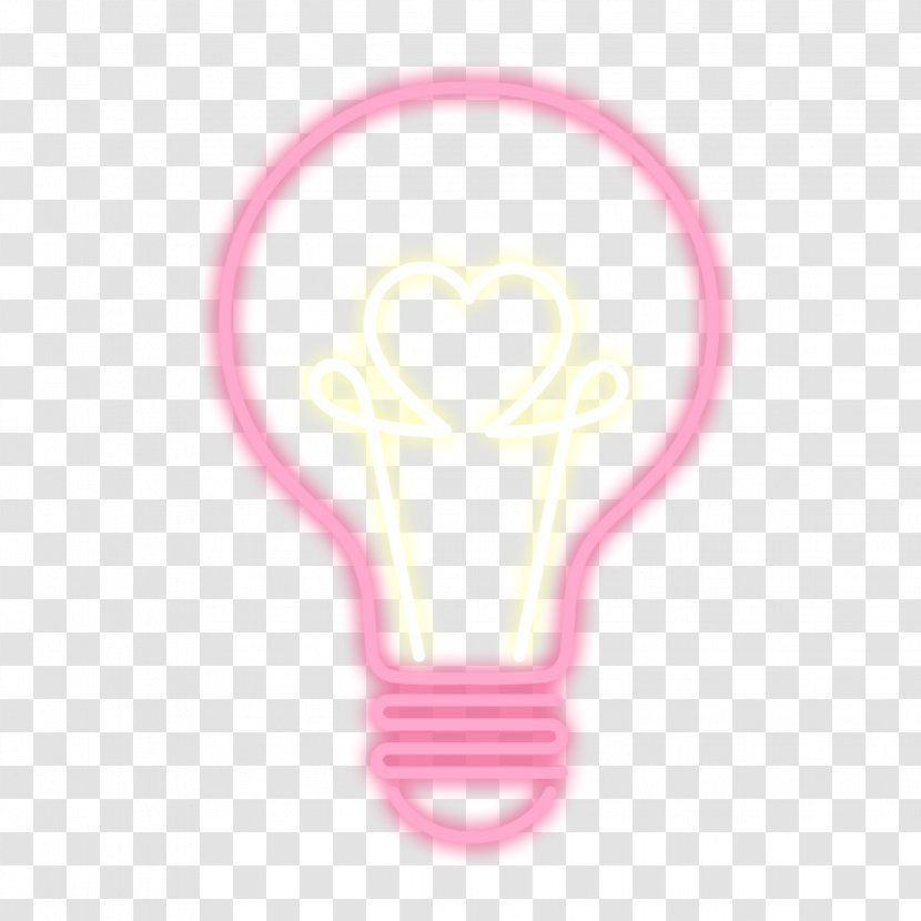 Light Bulb Cartoon - Sticker - Magenta Pink Transparent PNG