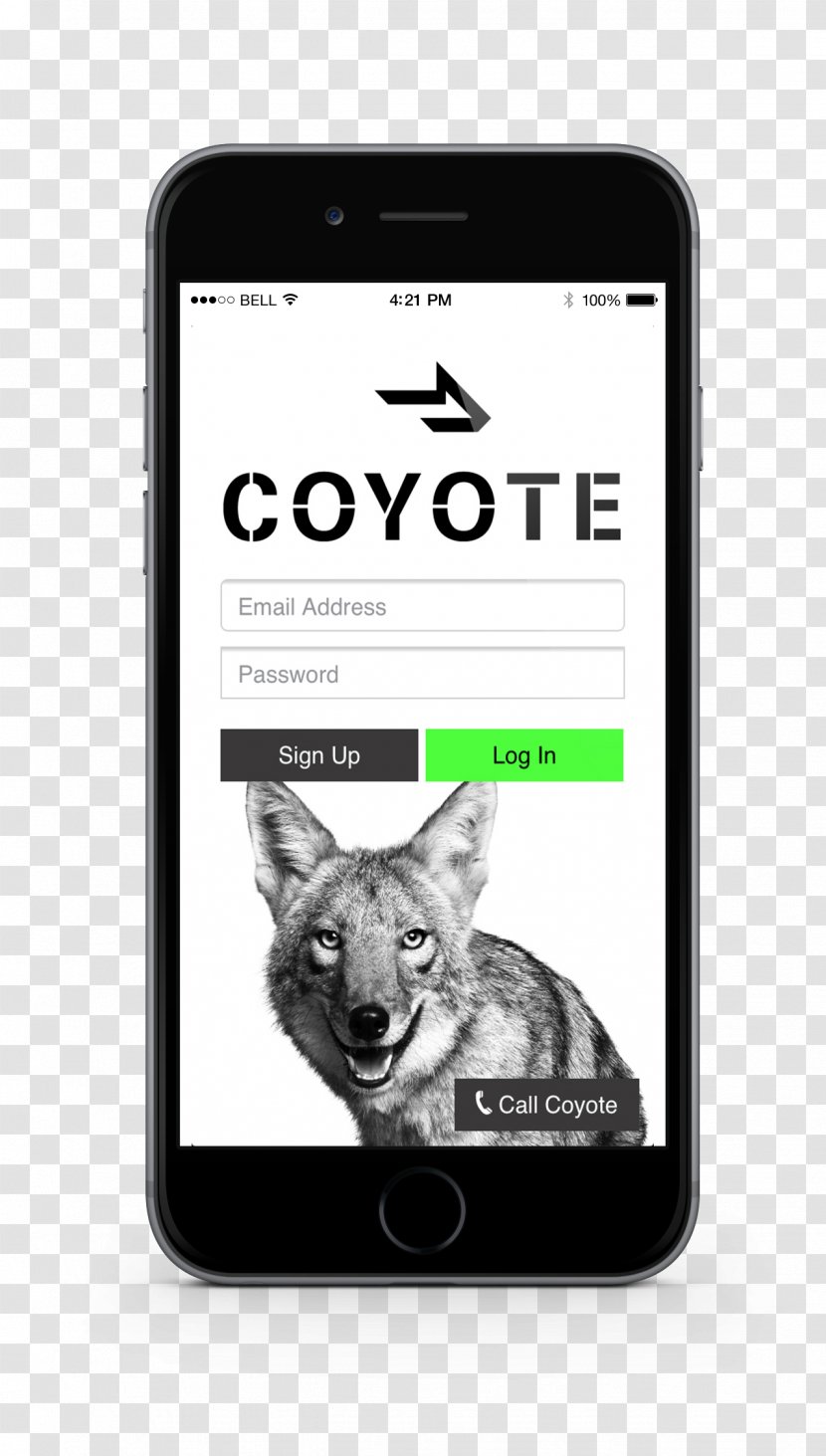 Smartphone Coyote Mobile Phones App Logistics - Black And White - Instagram Post Mockup Transparent PNG