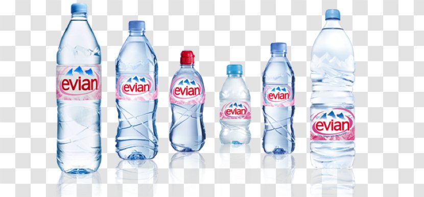 Mineral Water Plastic Bottle Bottled Evian - Drink Transparent PNG