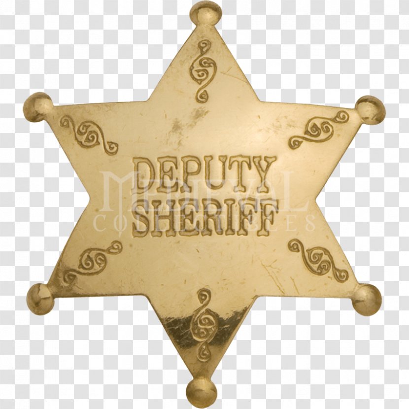 Sheriff Badge Police Officer Brass Lapel Pin Transparent PNG