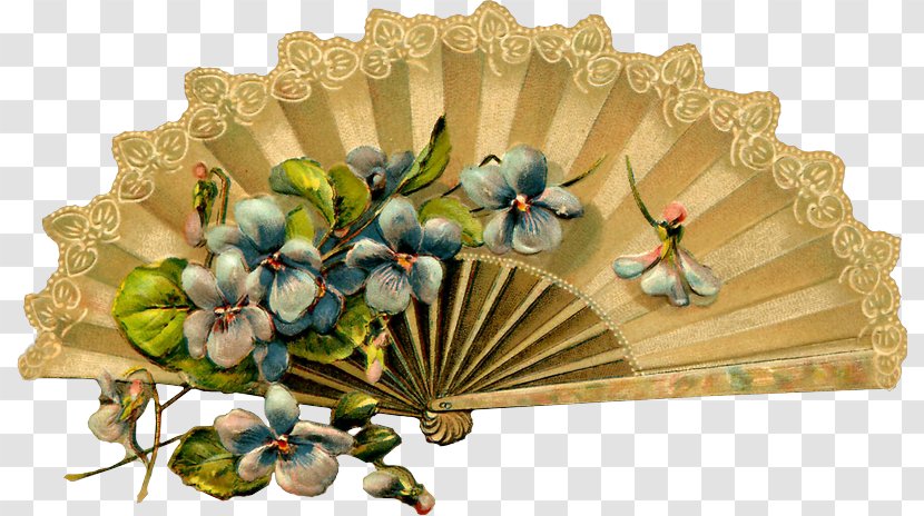 Flowers Background - Hand Fan - Headpiece Hair Accessory Transparent PNG