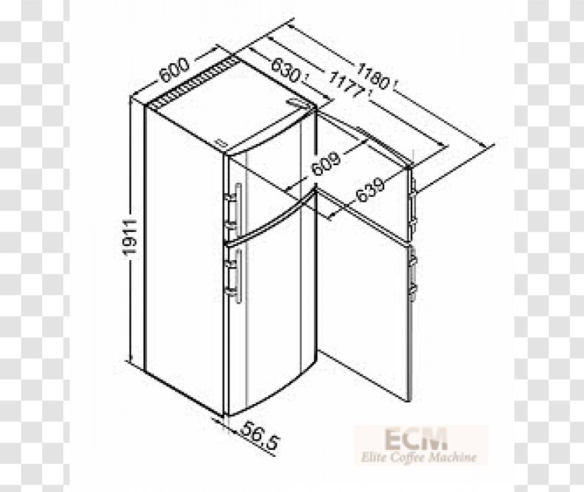 Liebherr Group Refrigerator Freezers Fridge-freezer Cm. 60 H 161 Major Appliance - Drawing Transparent PNG