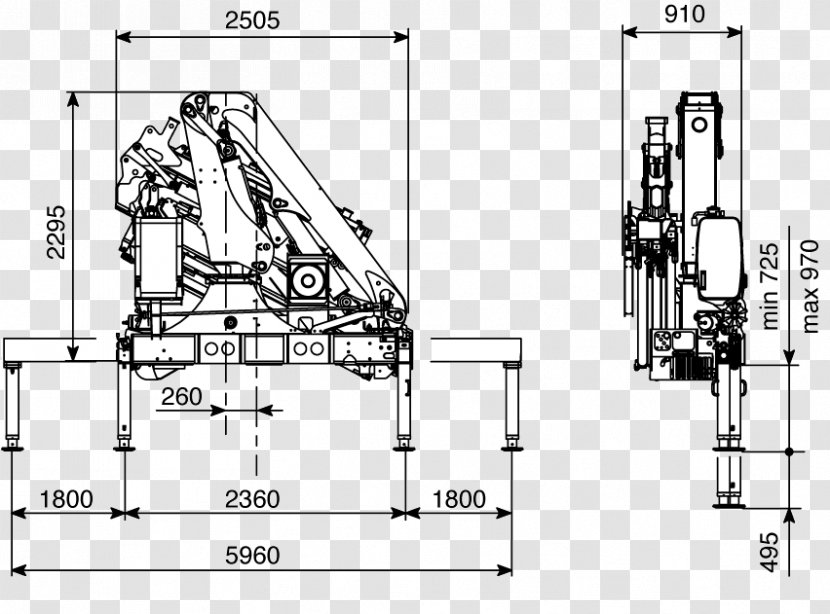 Mobile Crane Truck Drawing Machine Transparent PNG