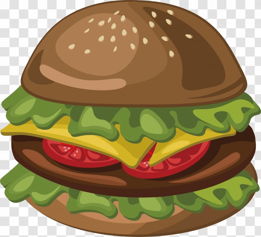 Hamburger Cheeseburger Fast Food Chicken Sandwich - Tomato - Delicious Beef Burger Transparent PNG