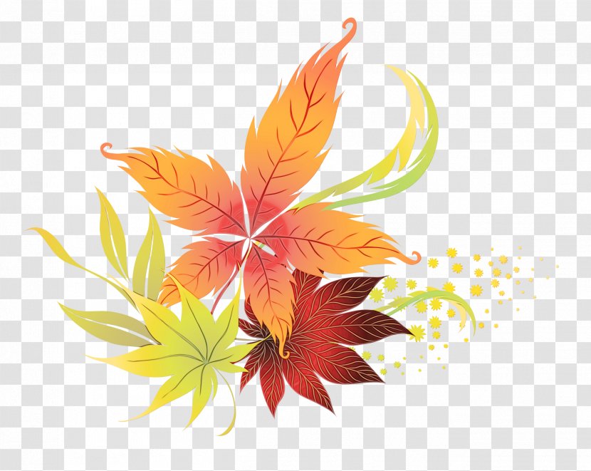 Watercolor Fall Leaves - Large - Flower Tree Transparent PNG