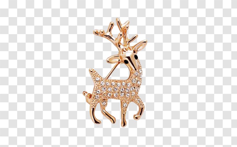 Brooch Earring Jewellery Rhinestone Pin - Bangle - Deer Transparent PNG