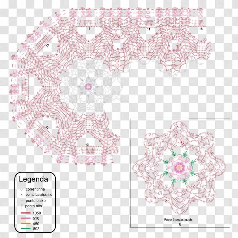 Crochet Doily Needlework Line Pattern - Flower Transparent PNG